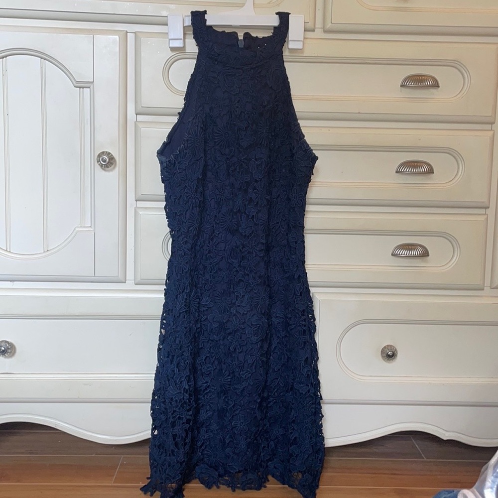 Lulus navy blue lace dress size small — smoke free home